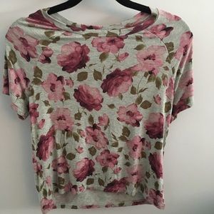 Grey Floral Short Sleeve Shirt